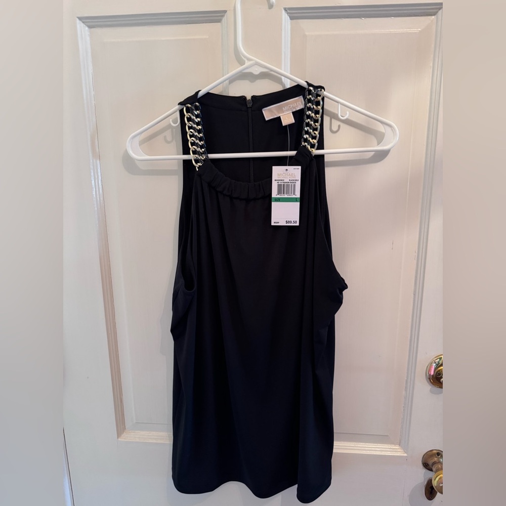 Michael Kors Black Sleeveless Dress with Chain Straps